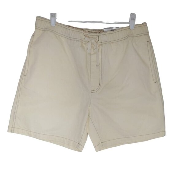 And Now Men's Beige Drawstring Casual Shorts, This Size L, Cotton Elastic Waist - Picture 1 of 6